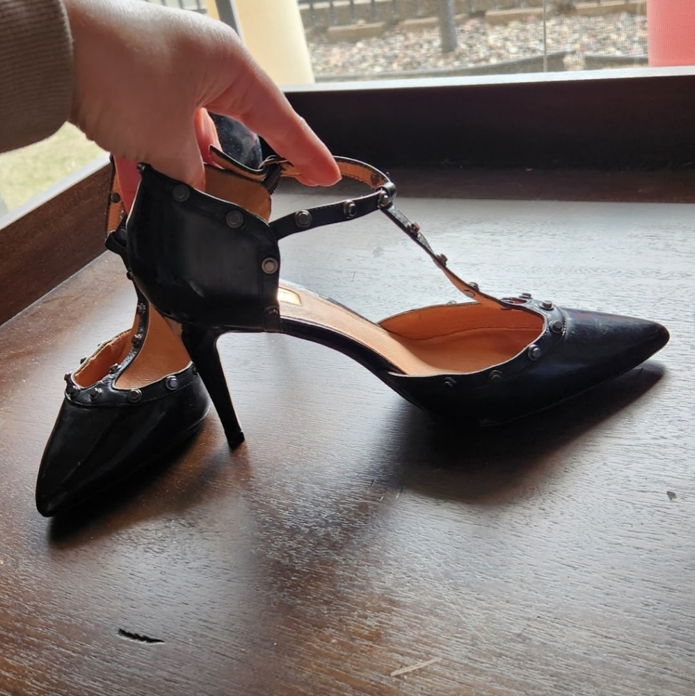 Halogen Black Studded Women's Heels - Picture 3 of 5